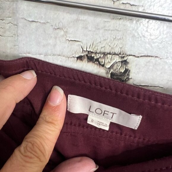 LOFT Red A-Line Mini Skirt Casual size 8 - Picture 4 of 6